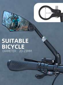 WEST BIKING Ein WEST BIKING Anti-Glare Fahrrad-Rückspiegel für Links - Ausziehbar, bruchsicher, Mountainbike-Reflektor Radfahren Ausrüstung
