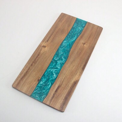 1pc Sandalwood Resin Wave And River Pattern Chopping Board,