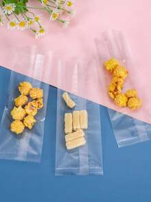 100入組-半透明餅乾月餅包裝袋，花茶，雪花糕點塑料袋 - 無色 - 查看 4