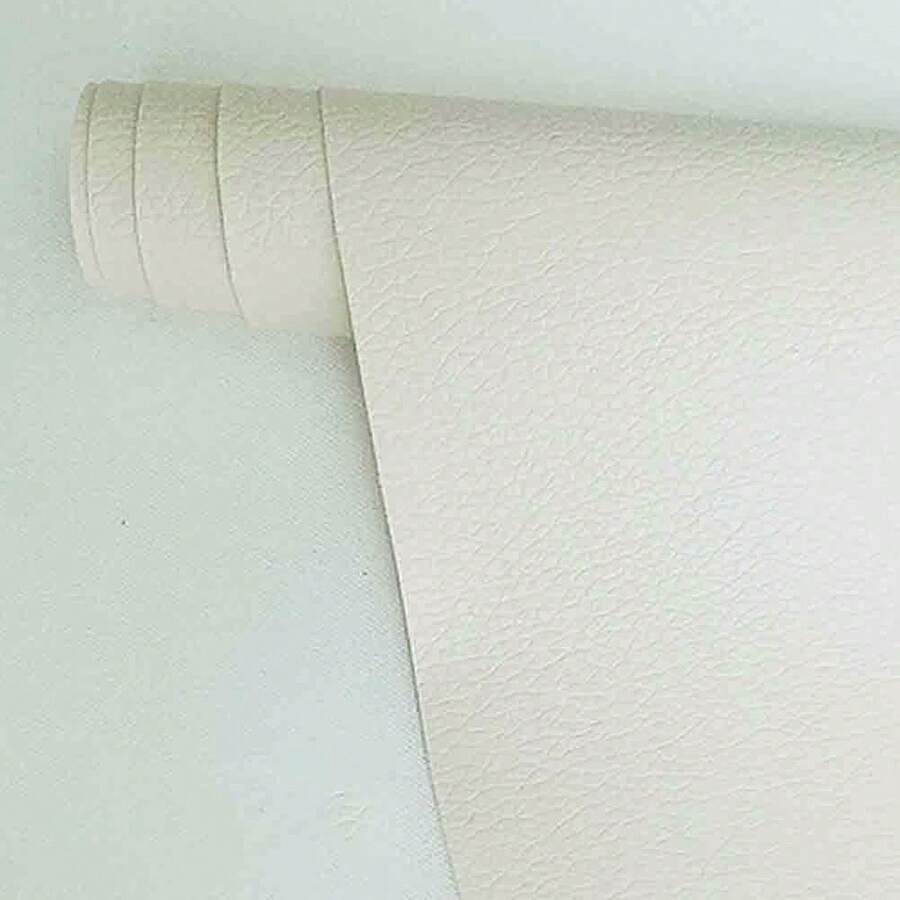 皮革修補貼紙55*7.9英寸，耐用自粘皮革和乙烯基修補貼紙大尺寸適用於沙發，汽車座椅，船座，家具，車內裝飾，沙發，椅子（米白色） - 米色 - 查看 1