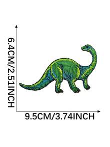Set Of 2 Long-Necked Dinosaur Embroidered Patches For Clothing, Hats, Bags, And DIY Iron-On Adhesive Accessories - Multicolor - View 5