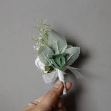 白玫瑰婚礼新娘新郎伴娘伴郎父母胸花婚礼姐妹腕花 1 件，情人节，礼物