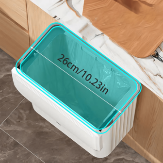 1pc High-Aesthetic Kitchen Hanging Trash Can With Lid, Household Use