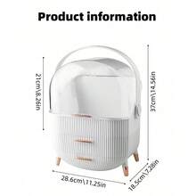 1個化妝台收納盒,適用於化妝品、護膚品、珠寶飾品、防塵收納盒（不包含化妝品）