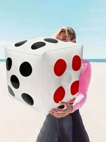 1 st. 12,6 inch opblaasbare jumbo grappige dobbelsteen voor buiten, water/strand, rood en blauw ontwerp