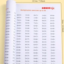 Libro de trabajo de matemáticas de tabla de multiplicación, libro de trabajo de matemáticas de multiplicación y división de 9x9, tarjetas de memoria de multiplicación y división, libro de trabajo de aritmética (incluye chino, enviado con asignación) Escolar, estudiante, papelería, suministros escolares - Multicolor - Ver 9
