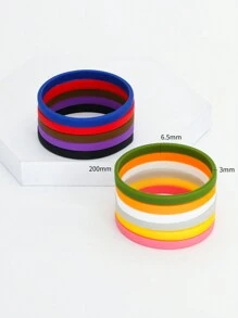 1set Fashionable Simple Solid Color Silicone Men's Bracelet - Silicone Bracelet - View 4