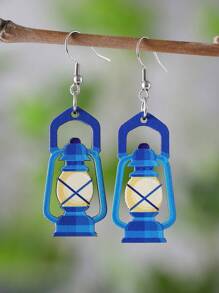 1 Pair Middle Eastern Eid Mubarak Women's Earrings, Vintage Traditional Lantern, Teapot, Vase Pendant Earrings, Wooden Double-Sided Minimalist Style Earrings, Eid Mubarak Gift - Multicolor - View 15