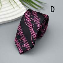 1pc Men's 5cm Music Note Print Handmade Necktie, Father's Day Gift, Stylish TieMen Necktie - Multicolor - View 13