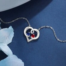 925 Sterling Silver Pendant Necklace - Fashionable Personalized Gift For Women And Girls, Birthday Gift, Daily Ornament Jewelry,Custom Birthstone And Name.
