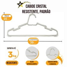 KIT 50 CLEAR PLASTIC CRYSTAL HANGERS CLOTHING ORGANIZER - 灰色 - 查看 2