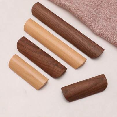 مقابض أثاث خشبية طبيعية لأبواب المطبخ وأدراج الخزائن الخشبية ومقابض الأدراج للأثاث