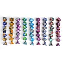 7pcs/Set Fantasy Polyhedral Dice Set For D&D, Coc - Suitable For Over 14 Years Old, Party Game,Tabletop Game, Role Playing Game Dice Set