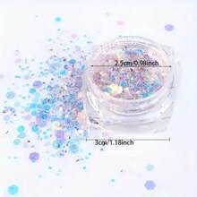 Set de 6 piezas Decoración de arte de uñas con escamas de purpurina de forma asimétrica en colores arcoiris de sirena, accesorios de arte de uñas para mujeres y niñas, que incluye molde de silicona, polvo fosforescente y relleno de resina epoxi, material de bricolaje para joyería
