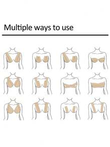 1 件装隐形胸部收拢拉伸胶带，肌肉拉伸贴片健身房配件绷带运动胶带 - 杏色 - 查看 5