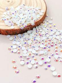 500 / 1000 / 2000 / 3000 Peças Cristais de Resina de 4mm a Granel, Branco AB Flat Back Round Jelly Rhinestones Brilhante Cristal Não Termoendurecível Gemas Pedras Preciosas DIY Artesanato Vestuário Garrafa Copo