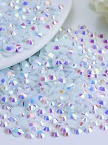 500 / 1000 / 2000 / 3000 Peças Cristais de Resina de 4mm a Granel, Branco AB Flat Back Round Jelly Rhinestones Brilhante Cristal Não Termoendurecível Gemas Pedras Preciosas DIY Artesanato Vestuário Garrafa Copo