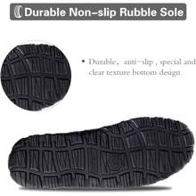 Festooning Men's Cozy Moccasin Slippers Anti-Skid Slip On House Slippers With Comfy Memory Foam - Black - View 5