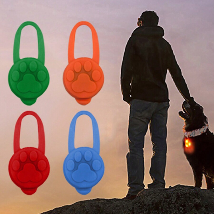 LED Light Up Dog Collar Light,Waterproof Silicon LED Dog Collar Safety Night Walking Lights For