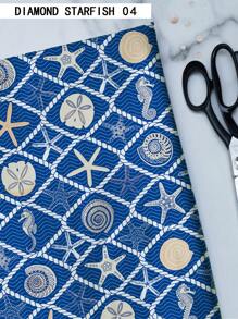1pc DIY Fabric, Ocean Series, Optional 0.5m/1m/2m, Lightweight & Soft Handcraft, Polyester Fabric, Can Be Used To Make Tablecloths, Wall Hangings, Clothes, Bags, Dust Covers - Multicolor - View 6
