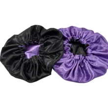 Mũ tóc nữ Mũ lụa Bonnet Satin Bonnet - màu đen - Xem 2