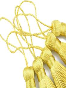 20pcs 4.3 Inch Handmade Silky Floss Mini Tiny Craft Tassels With 2-Inch Cord Loop And Small Chinese Knot For Earrings, Souvenir, Bookmarks, DIY Craft Accessory,Tags - Gold - View 2