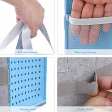 Bag Carrying Case For Toniebox Starter Set & Storage Box For Tonies Figurine Characters , Audio Player Speaker Felt Organizer Bag, Portable Travel Carrying Bag With Handle And Elastic On Two Sides, Folding Bag For Kids Toniebox & Accessories Headphones And Charging Station - Multicolor - View 7