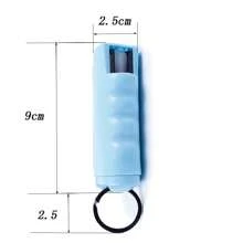 1 pieza Nueva defensa, rociador de pimienta de tipo de prensa, llavero, autodefensa para mujeres, elegante titular de llave y colgante de bolso. - Celeste - Ver 3