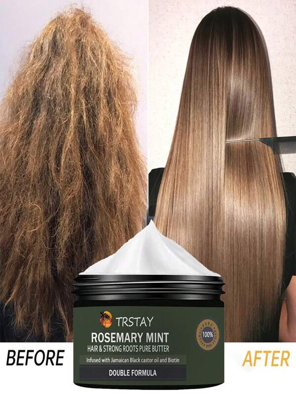 Rosemary Mint  Hair And Strong Root Pure Butter  Injecting Jamaican Black Castor Oil And Biotin