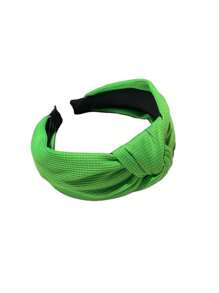 Boho Fluorescent Fabric Knot Design Headband For Women, Korean Style Sweet Hair Accessory Pink Accessories