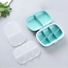 1入組純藍色每日藥丸整理盒8個隔間便攜式藥物盒旅行儲物盒防潮小8格藥盒旅行藥丸整理盒小藥盒便攜式保持器容器，適用於旅行家居學校用品大學宿舍必備