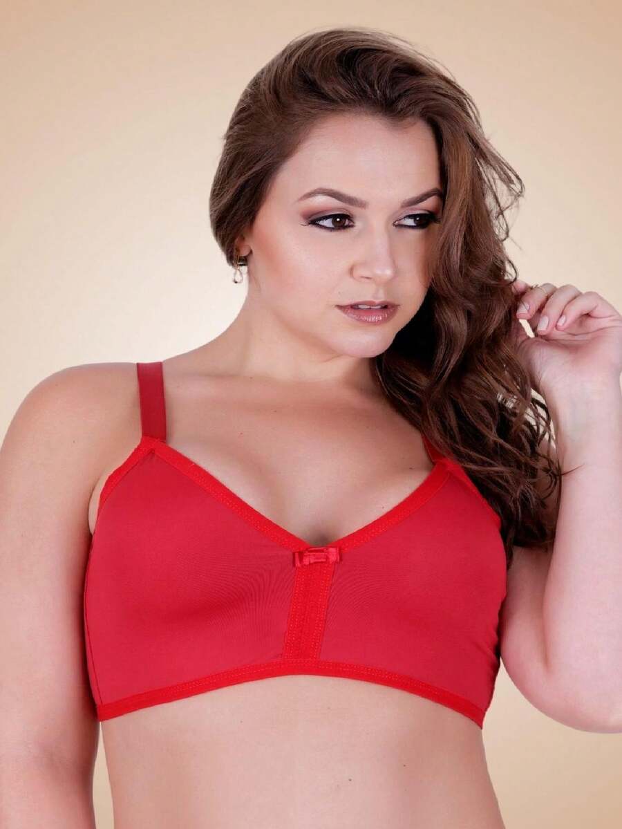 Plus Size Bras & Bralettes - 紅色 - 查看 1