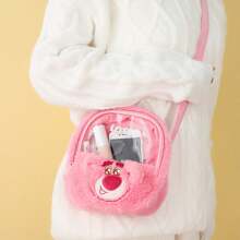 Miniso Disney Furry Series Cute Stitch Crossbody Bag With Adjustable Straps Ideal Gifts For Stitch Fans (Blue) - Pink - View 2