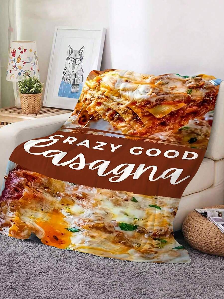 1入組全季適用柔軟加厚食品圖案毯，適用於沙發和床上 - 彩色 - 查看 1