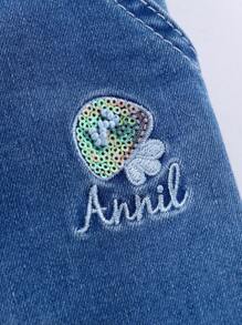 Annil Mädchen Denim Captcha Sommer Kollektion, Schüler Mode Lässig Shorts