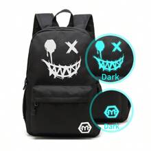 2pcs Fluorescence Night Backpack Set For Men, 2pcs Minimalist Stylish Cartoon Pattern Backpack Set With Chest Pack, Suitable For School, For Men, Boys Men Gifts For Men Student Fall Travel Christmas Winter Gifts Holiday Thanksgiving Large Capacity Multi-Functional Outdoor Portable Fashionable Casual Dad Gifts Boyfriend Gifts Goyard Vacation Funny Gifts Chest Bag For Men Side Bags For Men Satchel Bag Leather Bag Hobo Bag Black Bag Travel Essentials Holiday Essentials Summer Spring