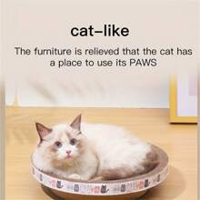 1入組耐用橢圓/圓形瓦楞紙板貓抓板-貓抓休息室 - 彩色 - 查看 4