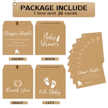 21pz carte con consigli per Baby Shower, Biglietti per il gioco Diaper Raffle, Decorazioni per feste per Baby Shower, compleanni, Rivelazione del genere, Regalo di Natale, Halloween, Giorno del Ringraziamento, Regalo di Pasqua - Beige - Visualizzare 3