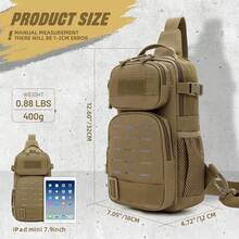 Tactical Sling Pack MOLLE Crossbody Shoulder Bag One Strap Hiking Daypack Cross Body Small Assault Sling Backpack For Sports Daily Use - Brown - View 2
