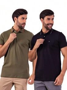 Urban Zone Jeans Men Polo Shirts - 1 Đen + 1 Xanh - Xem 1