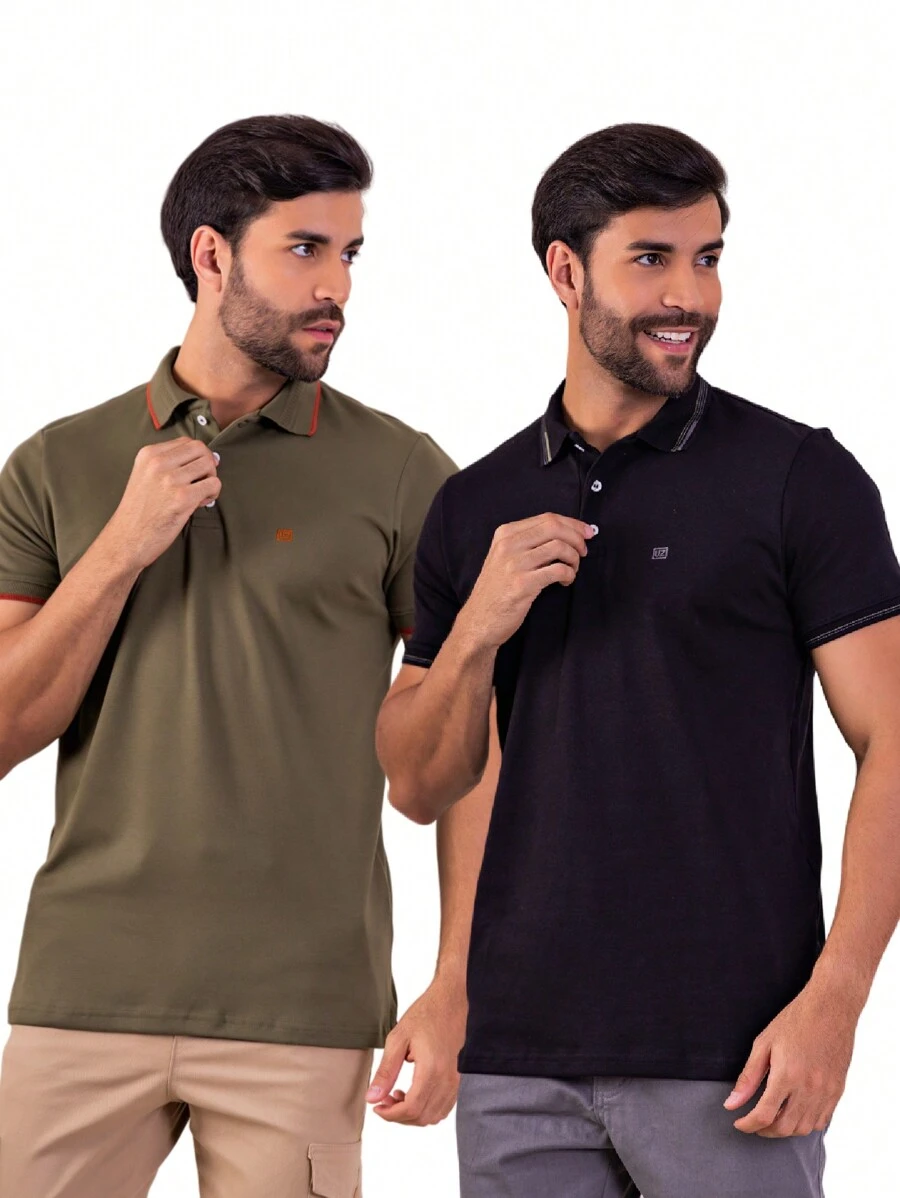 Urban Zone Jeans Men Polo Shirts - 1 Đen + 1 Xanh - Xem 1