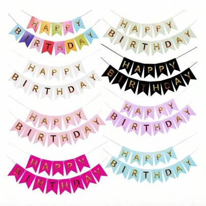 1pc Happy Birthday Banner, Gold Foil Fringe Garland For Party Decoration,Happy Birthday Banner Pink,Blue Happy Birthday,1pc "Happy Birthday" Hanging Decoration Flag,Birthday Decorations Set,Happy Birthday Banner>Paper,Purple Happy Birthday