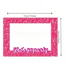 Pink Paper Photo Frame Glasses Decoration Props For Girls' Princess Themed Bachelorette Party Photo Booth - Pink - View 2