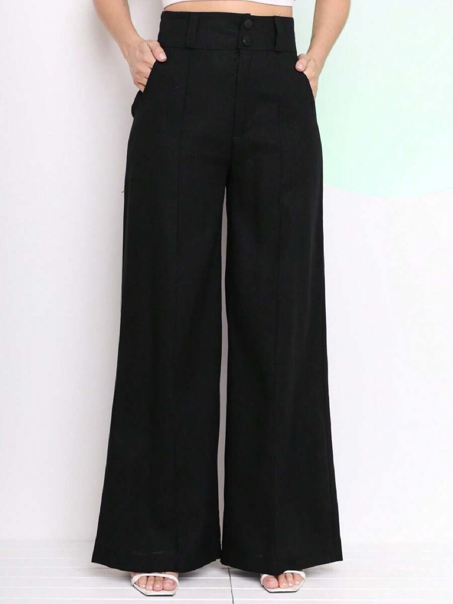 Women Pants - 黑色 - 查看 1