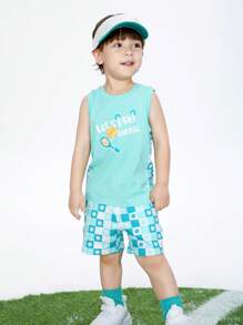 Annil Boys' Round Neck Vest Set For Summer And Cool Sports And Leisure Sleeveless