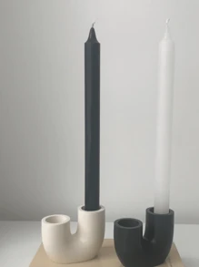 1 pieza DIY Molde de silicona para candelabro en forma de U, molde para hacer velas de hormigón, yeso, resina epoxi, manualidades y decoración del hogar