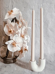 1 pieza DIY Molde de silicona para candelabro en forma de U, molde para hacer velas de hormigón, yeso, resina epoxi, manualidades y decoración del hogar