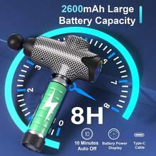 Muscle Massage Gun, Quiet Deep Tissue Percussion Massager For Back Neck Head Hammer, Suitable For Athletes, 30 Speed Settings, Lcd Touch Screen, 6 Massage Heads, Handheld Massager - 055-carbon - View 6