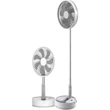 Ventilador Portátil Dobrável 4 Velocidades Recarregável USB Retrátil Mesa Coluna Forte Silencioso mini fan - Branco - Visão 5