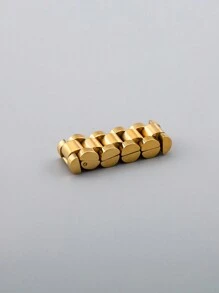Anillo De Cadena Hecho A Mano De Acero Inoxidable Chapado En Oro De 18k, Creativo Y Moderno, Como Regalo De Cumpleaños Para Hombre, 1 Ud.
